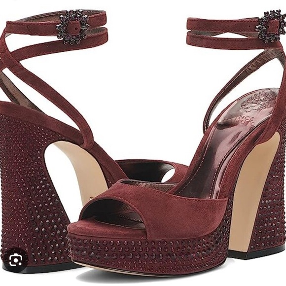 Vince Camuto Inna Burgundy Platform Heels, Sz 41 1/2, Sz 10. New in Box! - Picture 1 of 7